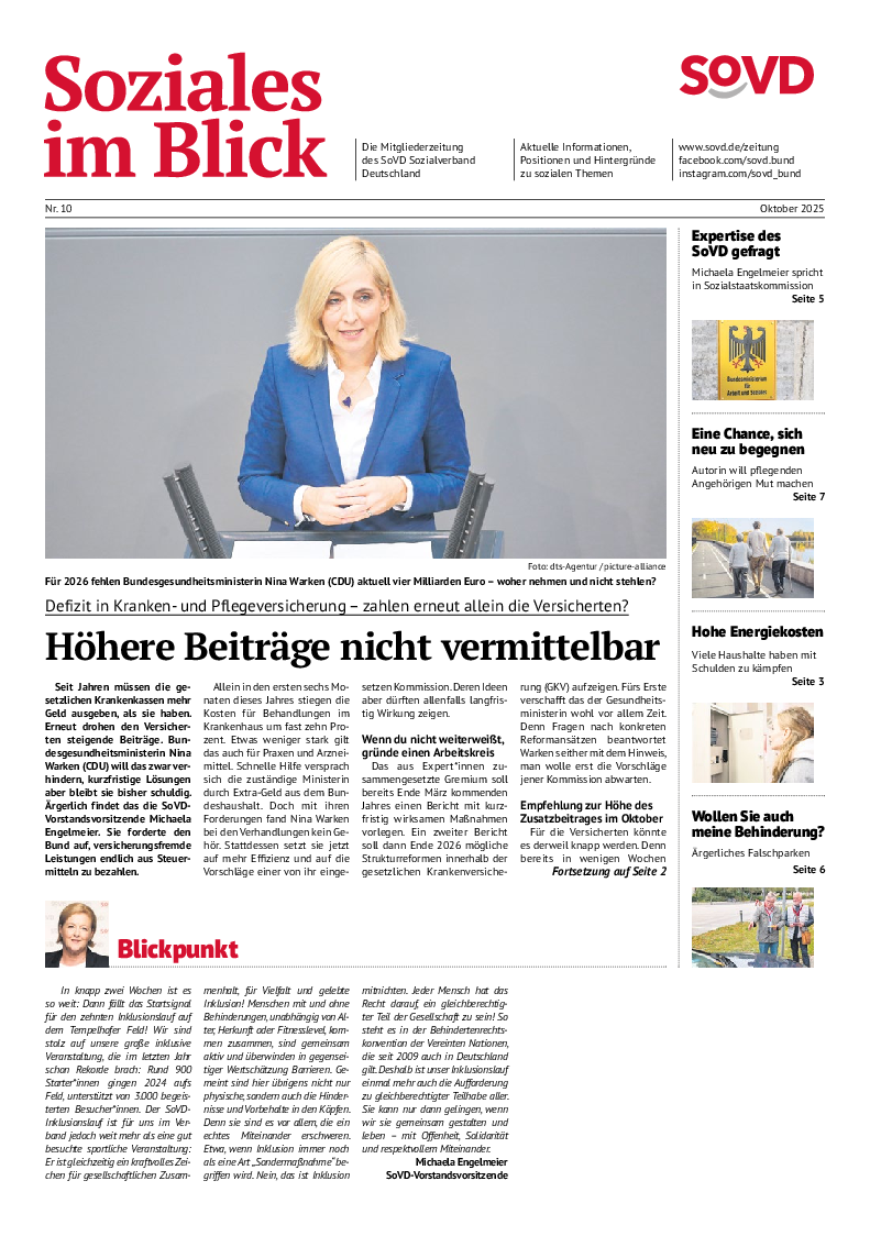 SoVD-Zeitung Ausgabe Oktober 2025 (Bundesteil)