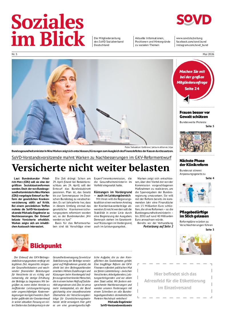 SoVD-Zeitung Mai 2026 (Bundesteil)