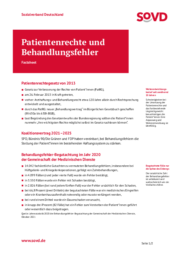 Factsheet zum Gutachten